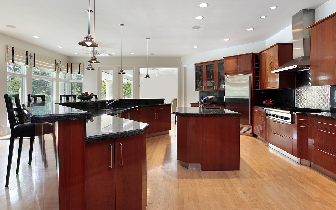 kitchen designed with wholesale granite
